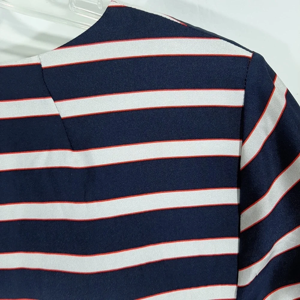 J. Crew navy stripe silk dress 2 - Picture 8 of 13
